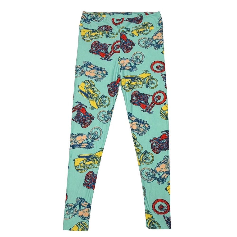 Lularoe Motorcycle Leggings OS Tall & Curvy Mint Green 30" W x 28" Inseam